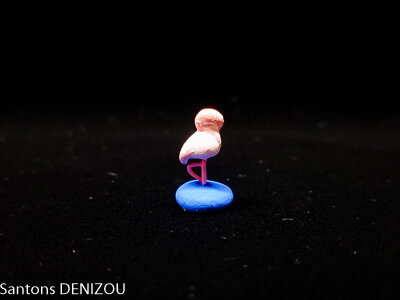 Flamant rose sur une patte