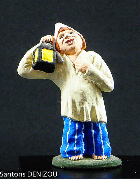 Santon Homme Avec Lanterne Holyart – 10 Cm, PVC Peint à La Main – Pour Crèche De Noël, Décoration Traditionnelle