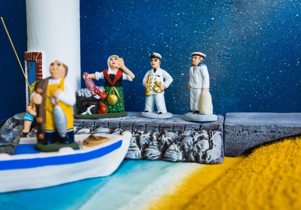 Crèche santons Noël Bateau